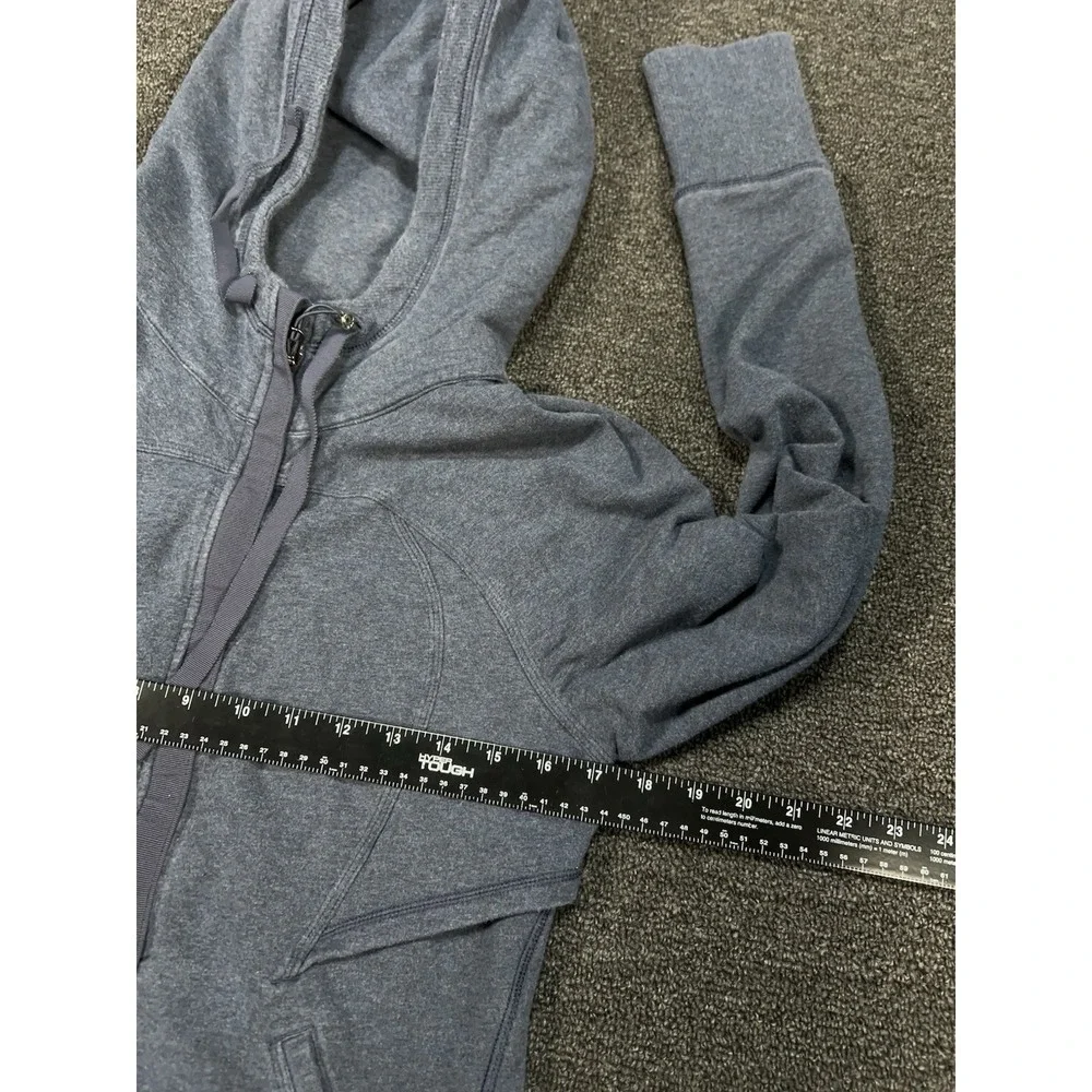 Lululemon Full Zip Scuba Hoodie‎ Women's 10 Blue Nylon Stretch Athleisure Jacket